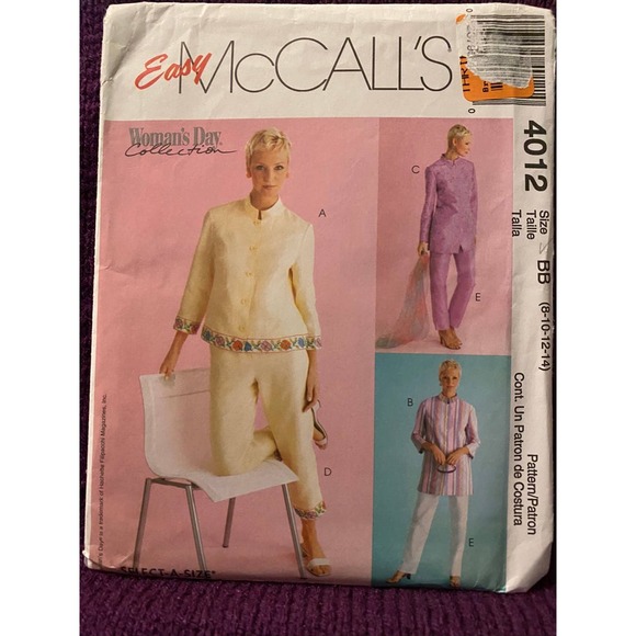 McCalls Sewing pattern4012 top pants in 2 lengths sewing pattern - Picture 1 of 6
